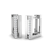 Elegant 0.10Ct Diamond Rectangular Hoop Earrings in in 10K/14K gold and platinum with certified lab-grown or natural diamonds