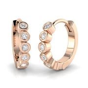 Minimalist 0.15 Ct Bezel-Set Diamond Hoop Earrings in 10K/14K gold and platinum with certified lab-grown or natural diamonds