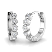 Minimalist 0.15 Ct Bezel-Set Diamond Hoop Earrings in 10K/14K gold and platinum with certified lab-grown or natural diamonds