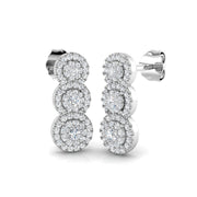 Elegant Jetty Gold Drop & Trilogy Diamond Earrings - 0.5ct Luxury in 10K/14K gold and platinum with certified lab-grown or natural diamonds