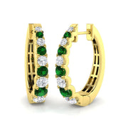 Lumvy 1.25-1.5ct Gold Colour Hoops Diamond Earrings for Luxurious Elegance in 10K/14K gold and platinum with certified lab-grown or natural diamonds