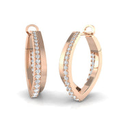 Stunning 0.50Ct Diamond V-Shape Pointed Hoop Earrings in in 10K/14K gold and platinum with certified lab-grown or natural diamonds