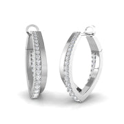 Stunning 0.50Ct Diamond V-Shape Pointed Hoop Earrings in in 10K/14K gold and platinum with certified lab-grown or natural diamonds