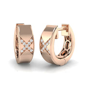 X-Design 0.05 Ct Diamond Hoop Earrings in 10K/14K gold and platinum with certified lab-grown or natural diamonds