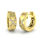 X-Design 0.05 Ct Diamond Hoop Earrings in 10K/14K gold and platinum with certified lab-grown or natural diamonds