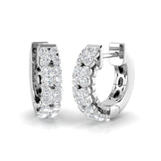 Breathtaking 0.50Ct Diamond Floral Cluster Huggie Hoop Earrings in 10K/14K gold and platinum with certified lab-grown or natural diamonds