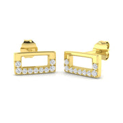 Elegant 0.10Ct Open Rectangle Diamond Stud Earrings in in 10K/14K gold and platinum with certified lab-grown or natural diamonds
