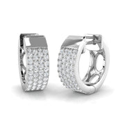 Full Pave-Set Diamond Hoop Earrings 0.5 Ct in 10K/14K gold and platinum with certified lab-grown or natural diamonds