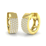 Full Pave-Set Diamond Hoop Earrings 0.5 Ct in 10K/14K gold and platinum with certified lab-grown or natural diamonds