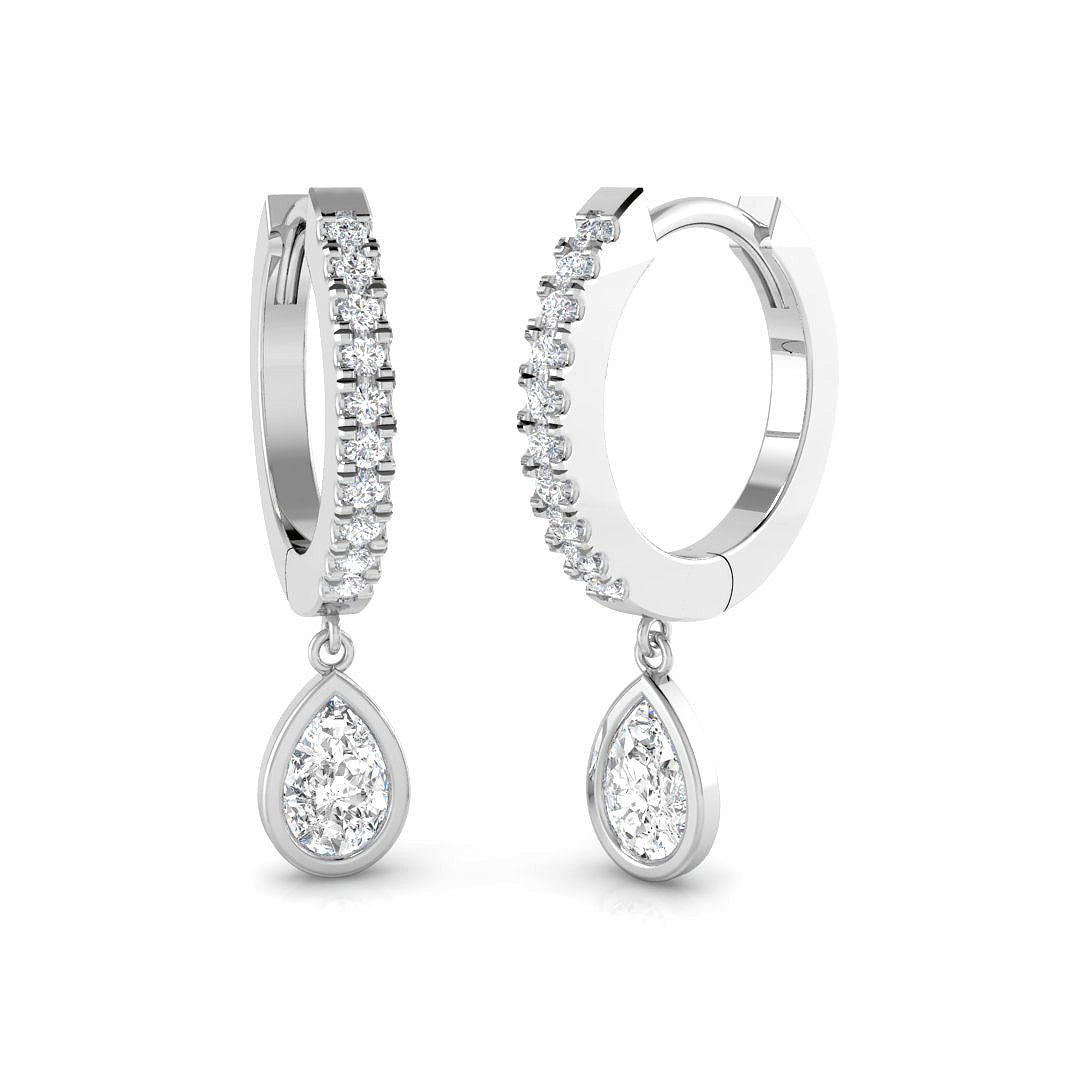 Elwyn Gold Drop & Trilogy Diamond Earrings - 0.5ct Luxury Jewelry in 10K/14K gold and platinum with certified lab-grown or natural diamonds