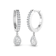 Elwyn Gold Drop & Trilogy Diamond Earrings - 0.5ct Luxury Jewelry in 10K/14K gold and platinum with certified lab-grown or natural diamonds