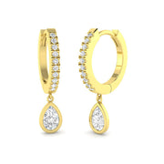 Elwyn Gold Drop & Trilogy Diamond Earrings - 0.5ct Luxury Jewelry in 10K/14K gold and platinum with certified lab-grown or natural diamonds
