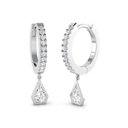 Lumpy 0.5ct Gold Drop & Trilogy Diamond Earrings in 10K/14K gold and platinum with certified lab-grown or natural diamonds