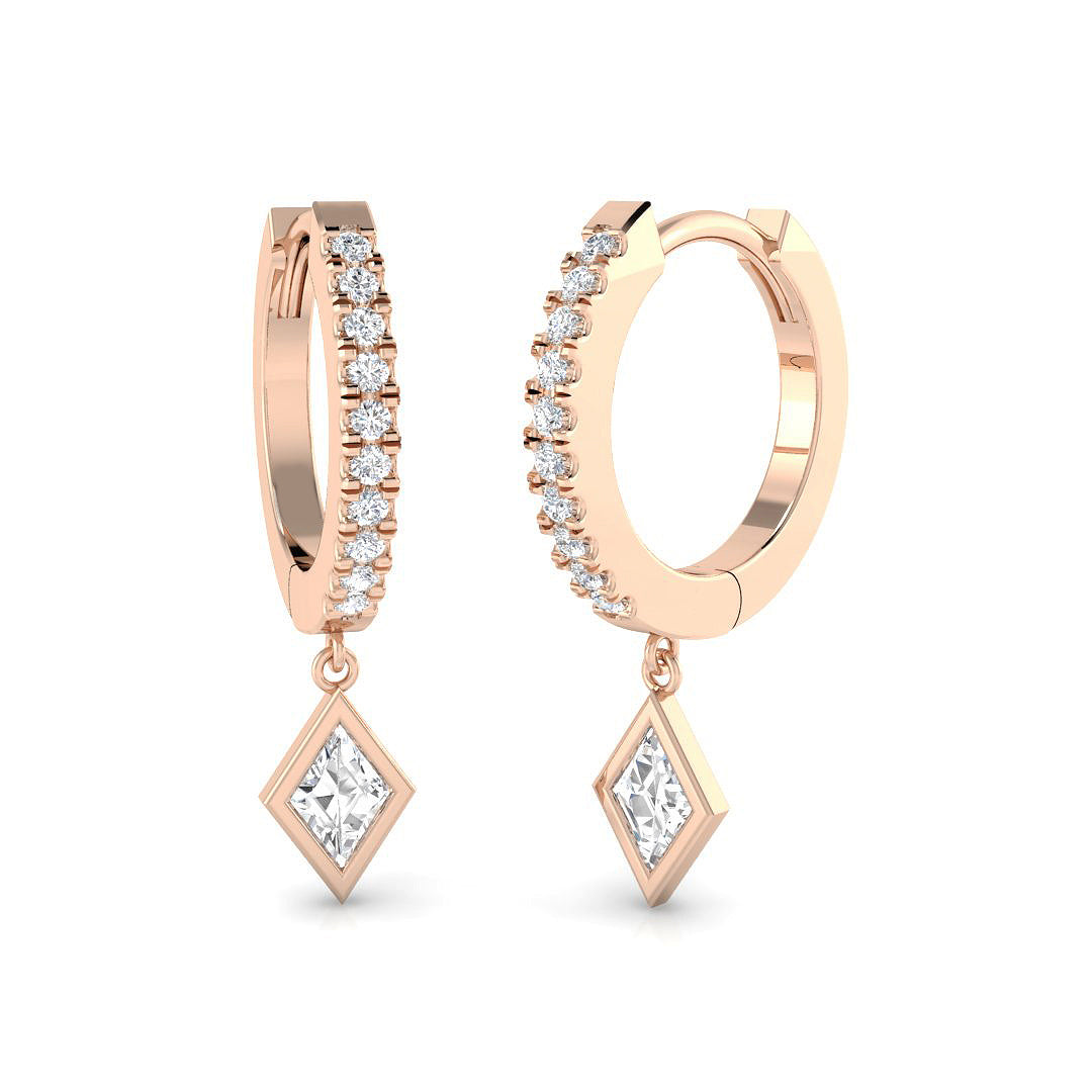 Lumoy Gold Drop & Trilogy Diamond Earrings - 0.5ct Luxury Elegance in 10K/14K gold and platinum with certified lab-grown or natural diamonds