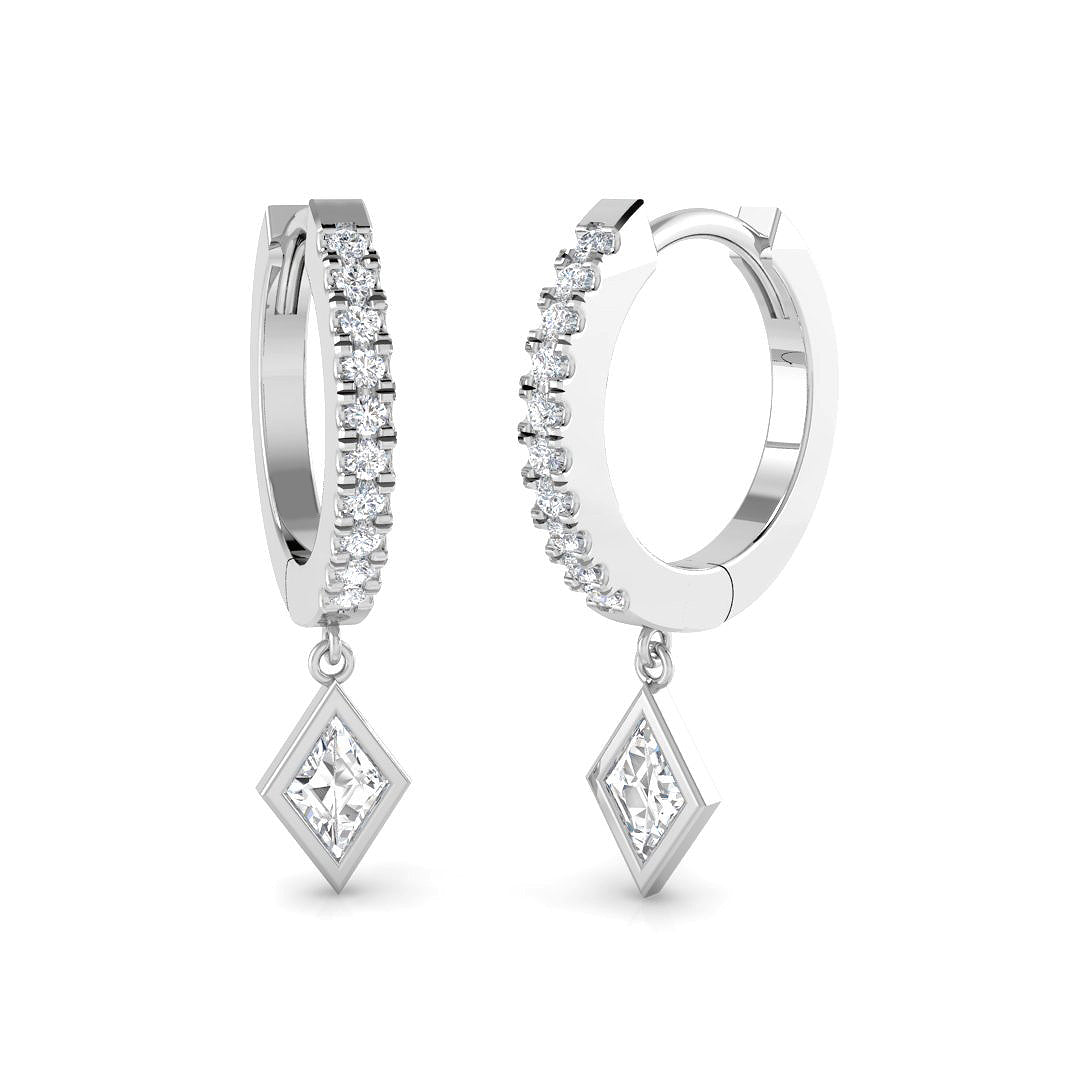 Lumoy Gold Drop & Trilogy Diamond Earrings - 0.5ct Luxury Elegance in 10K/14K gold and platinum with certified lab-grown or natural diamonds