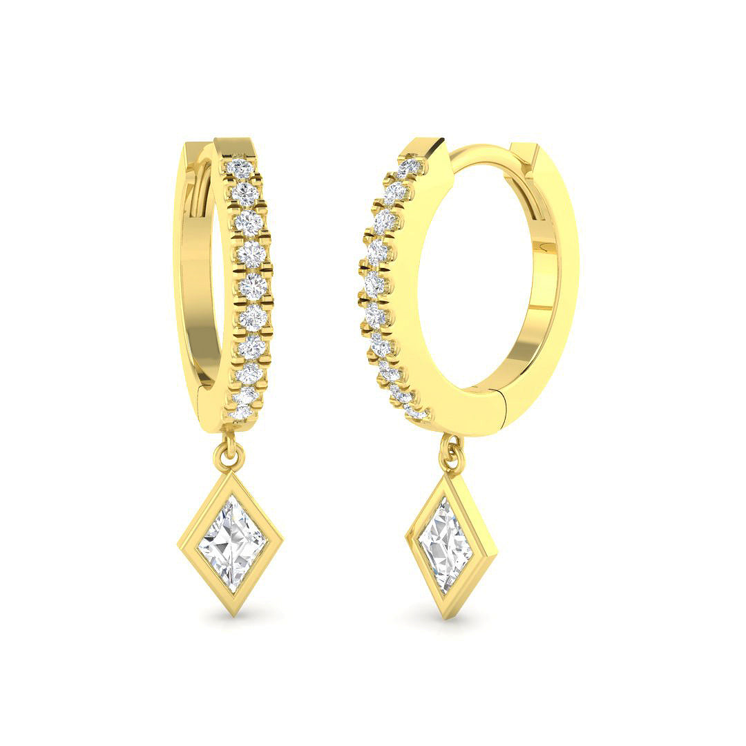 Lumoy Gold Drop & Trilogy Diamond Earrings - 0.5ct Luxury Elegance in 10K/14K gold and platinum with certified lab-grown or natural diamonds
