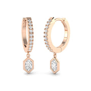 Entty Gold Drop & Trilogy Diamond Earrings - Exquisite Luxury Design in 10K/14K gold and platinum with certified lab-grown or natural diamonds