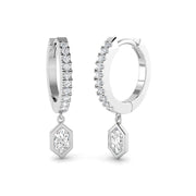 Entty Gold Drop & Trilogy Diamond Earrings - Exquisite Luxury Design in 10K/14K gold and platinum with certified lab-grown or natural diamonds