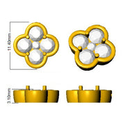 Tanzanite Clover Stud Earrings with Diamond Centre - Luxury Elegance in 10K/14K gold and platinum with certified lab-grown or natural diamonds