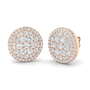 1.75Ct Diamond Cluster Stud Earrings in 10K/14K gold and platinum with certified lab-grown or natural diamonds