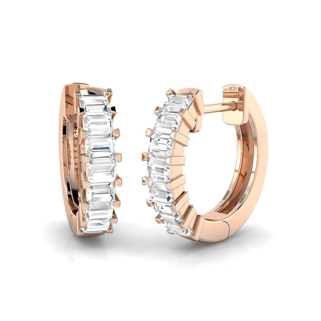 Elegant 1 Ct Gold Hoop Earrings in 10K/14K gold and platinum with certified lab-grown or natural diamonds