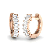 Elegant 1 Ct Gold Hoop Earrings in 10K/14K gold and platinum with certified lab-grown or natural diamonds