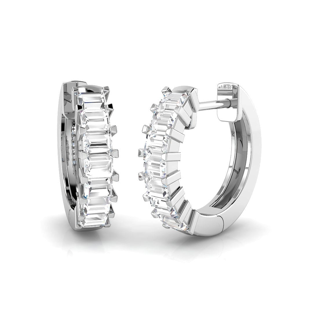 Elegant 1 Ct Gold Hoop Earrings in 10K/14K gold and platinum with certified lab-grown or natural diamonds