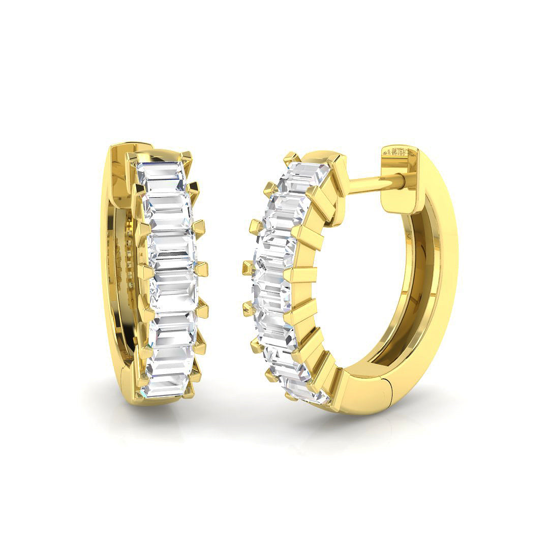Elegant 1 Ct Gold Hoop Earrings in 10K/14K gold and platinum with certified lab-grown or natural diamonds