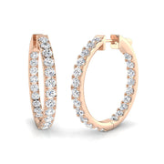 Luxury 0.5 Ct Diamond Hoop Earrings 3 Ct Total in 10K/14K gold and platinum with certified lab-grown or natural diamonds