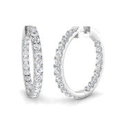 Luxury 0.5 Ct Diamond Hoop Earrings 3 Ct Total in 10K/14K gold and platinum with certified lab-grown or natural diamonds