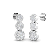 Enspy Gold Drop & Trilogy Diamond Earrings in 10K/14K gold and platinum with certified lab-grown or natural diamonds