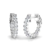 0.5 Ct to 3.5 Ct Diamond Hoop Earrings in 10K/14K gold and platinum with certified lab-grown or natural diamonds