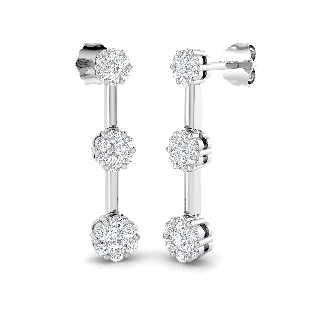Lupoy Gold Diamond Drop & Trilogy Earrings - 0.5ct Luxury Jewelry in 10K/14K gold and platinum with certified lab-grown or natural diamonds