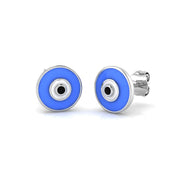 Protective 0.25Ct Diamond Evil Eye Stud Earrings in in 10K/14K gold and platinum with certified lab-grown or natural diamonds