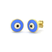 Protective 0.25Ct Diamond Evil Eye Stud Earrings in in 10K/14K gold and platinum with certified lab-grown or natural diamonds