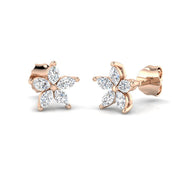 Gorgeous 0.50Ct Diamond Marquise Floral Stud Earrings in in 10K/14K gold and platinum with certified lab-grown or natural diamonds