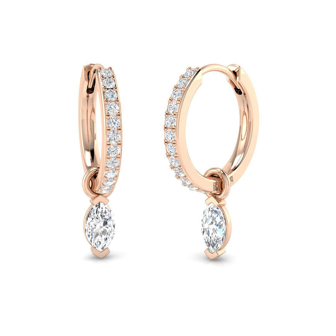 Lursy 0.5ct Gold Drop & Trilogy Diamond Earrings - Luxury Jewelry Delight in 10K/14K gold and platinum with certified lab-grown or natural diamonds