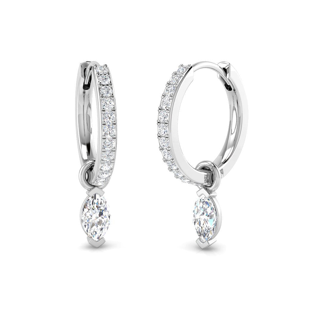 Lursy 0.5ct Gold Drop & Trilogy Diamond Earrings - Luxury Jewelry Delight in 10K/14K gold and platinum with certified lab-grown or natural diamonds