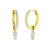 Lursy 0.5ct Gold Drop & Trilogy Diamond Earrings - Luxury Jewelry Delight in 10K/14K gold and platinum with certified lab-grown or natural diamonds