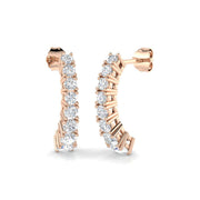 Lurvy Luxury 1.75ct Gold Drop & Trilogy Diamond Earrings - Elegant Shine in 10K/14K gold and platinum with certified lab-grown or natural diamonds