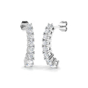 Lurvy Luxury 1.75ct Gold Drop & Trilogy Diamond Earrings - Elegant Shine in 10K/14K gold and platinum with certified lab-grown or natural diamonds