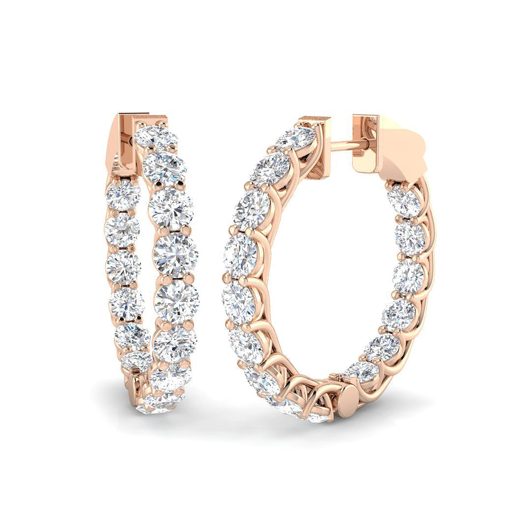 Hoop Earrings 4 in 10K/14K gold and platinum with certified lab-grown or natural diamonds