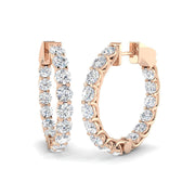 Hoop Earrings 4 in 10K/14K gold and platinum with certified lab-grown or natural diamonds