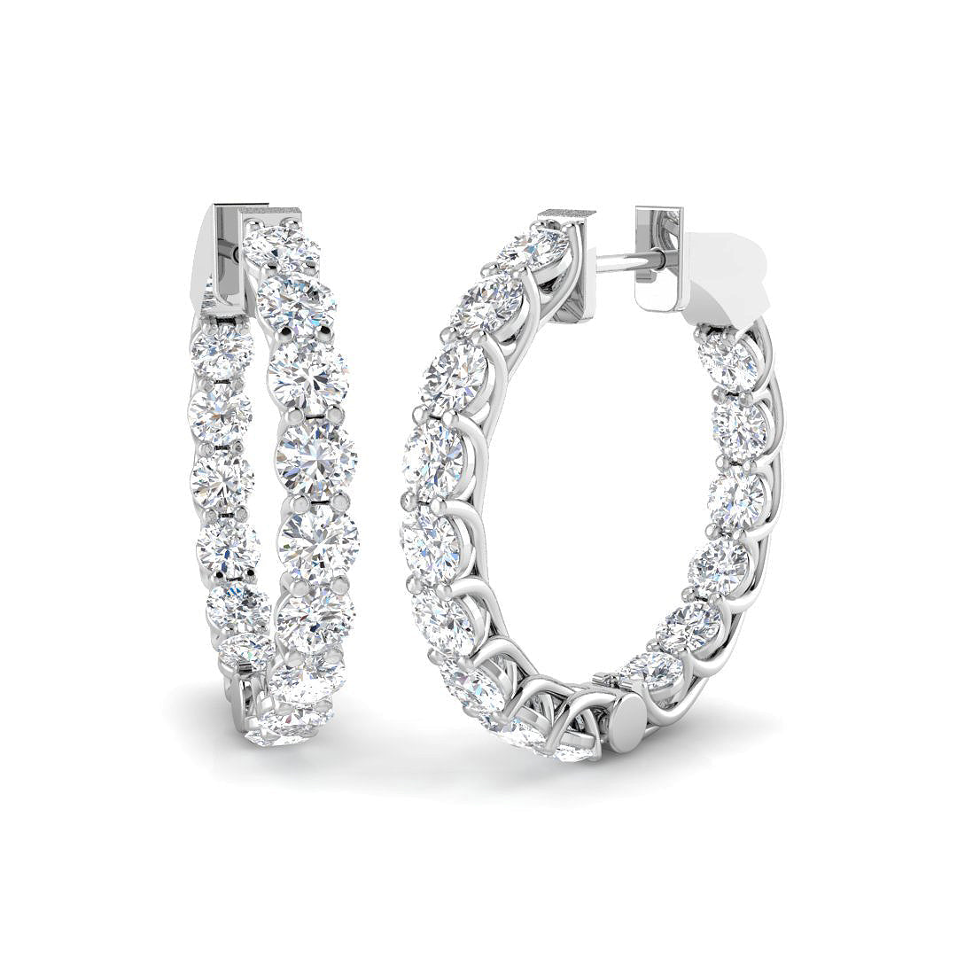 Hoop Earrings 4 in 10K/14K gold and platinum with certified lab-grown or natural diamonds