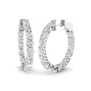 Hoop Earrings 4 in 10K/14K gold and platinum with certified lab-grown or natural diamonds