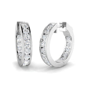 Elegant 0.5 Ct Round Diamond Hoop Earrings in 10K/14K gold and platinum with certified lab-grown or natural diamonds