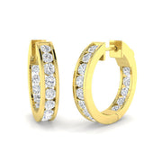 Elegant 0.5 Ct Round Diamond Hoop Earrings in 10K/14K gold and platinum with certified lab-grown or natural diamonds