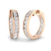 Round Diamond Hoop Earrings 0.25 in 10K/14K gold and platinum with certified lab-grown or natural diamonds