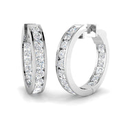 Round Diamond Hoop Earrings 0.25 in 10K/14K gold and platinum with certified lab-grown or natural diamonds