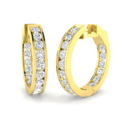 Round Diamond Hoop Earrings 0.25 in 10K/14K gold and platinum with certified lab-grown or natural diamonds